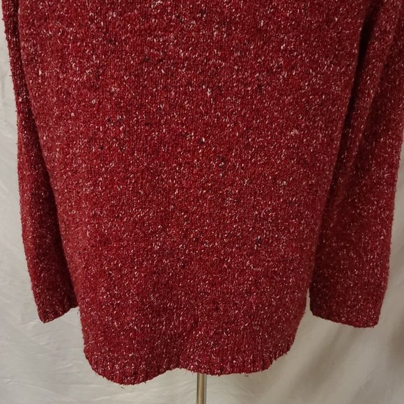 Crazy Horse Liz Claiborne Womens 1 Red Speckled Full Zip Cardigan Sweater Jacket - Picture 11 of 13